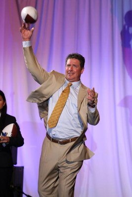 NEW YORK - JUNE 16:  NFL Hall of Famer Dan Marino throws a football at the 7th annual Samsung Four Seasons of Hope gala on June 16, 2008 at Cipriani, Wall Street in New York City.  (Photo by Bryan Bedder/Getty Images)
