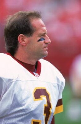 3 Sep 2000: Jeff George #3 of the Washington Redskins looks on from the sidelines during the game against the Carolina Panthers at the FedEx Field in Landover, Maryland. The Redskins defeated the Panthers 20-17.Mandatory Credit: Ezra O. Shaw  /Allsport