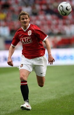 AMSTERDAM, HOLLAND - AUGUST 4: Ole Gunnar Solksjaer of Manchester United in action during the LG Amsterdam Tournament friendly match between Manchester United and FC Porto at The Amsterdam Arena on August 4, 2006 in Amsterdam, Holland. (Photo by Cliv