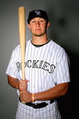 TUCSON, AZ - FEBRUARY 22:  Troy Tulowitzki of the Colorado Rockies poses during photo day at the Rockies spring training complex on February 22, 2009 in Tuscon, Arizona.  (Photo by Matthew Stockman/Getty Images)