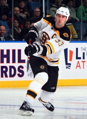 UNIONDALE, NY - JANUARY 15:  Zdeno Chara #33 of the Boston Bruins skates against the New York Islanders on January 15, 2009 at Nassau Coliseum in Uniondale, New York. The Bruins defeated the Islanders 2-1.  (Photo by Jim McIsaac/Getty Images)