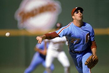 SAN DIEGO - 1986:  Kent Tekulve #27 of the Philadelphia Phillies delivers the pitch during the 1986 season MLB game against the San Diego Padres at Jack Murphy Stadium in San Diego, California.  (Photo by Stephen Dunn/Getty Images) 
