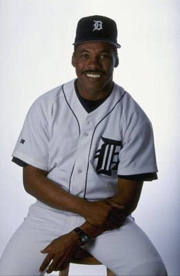 2 Mar 1999:  Coach Juan Samuel #10 of the Detroit Tigers poses for a studio portrait on Photo Day during Spring Training at the Joker Merchant Stadium in Lakeland, Florida. Mandatory Credit: Vincent Laforet  /Allsport