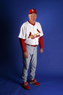 JUPITER, FL - FEBRUARY 26:  Pitching coach Dave Duncan #18 of the St. Louis Cardinals during photo day at Roger Dean Stadium on February 26, 2008 in Jupiter, Florida.  (Photo by Doug Benc/Getty Images)