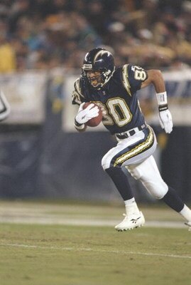 1 Dec 1996:  Wide receiver Bryan Still of the San Diego Chargers moves the ball during a game against the New England Patriots at Jack Murphy Stadium in San Diego, California.  The Patriots won the game, 45-7. Mandatory Credit: J.D. Cuban  /Allsport