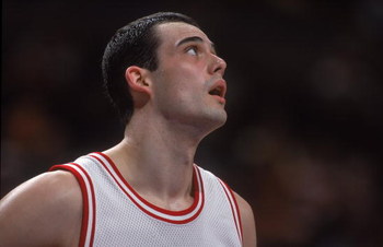 9 Mar 2001:  Kirk Haston #35 of the Indiana Hoosiers looks on during the game against the Wisconsin Badgers at the United Center in Chicago, Illinois.  The Hoosiers defeated the Badgers 64-52.Mandatory Credit: Jonathan Daniel  /Allsport