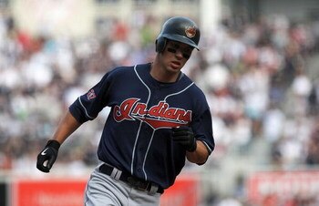 NEW YORK - APRIL 18:  Grady Sizemore #24 of the Cleveland Indians rounds the bases after hitting a second inning solo home run against the New York Yankees at Yankee Stadium on April 18, 2009 in the Bronx borough of New York City.  (Photo by Nick Laham/Ge