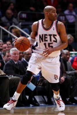 NEW YORK - MARCH 18:  Vince Carter #15 of the New Jersey Nets dribbles against the New York Knicks at Madison Square Garden March 18, 2009 in New York City. NOTE TO USER: User expressly acknowledges and agrees that, by downloading and/or using this Photog