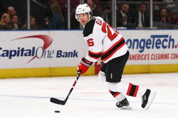 NEW YORK - MARCH 30: Patrik Elias #26 of the New Jersey Devils skates against the New York Rangers during the game on March 30, 2009 at Madison Square Garden in New York City.  (Photo by Chris McGrath/Getty Images)