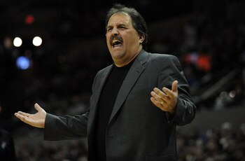 SAN ANTONIO - JANUARY 11:  Head coach Stan Van Gundy of the Orlando Magic during play against the San Antonio Spurs on January 11, 2009 at AT&T Center in San Antonio, Texas.  NOTE TO USER: User expressly acknowledges and agrees that, by downloading and/or