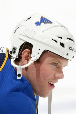 ANAHEIM, CA - DECEMBER 10: Brad Winchester #15 of the St. Louis Blues warms up before the game against the Anaheim Ducks at the Honda Center on December 10, 2008 in Anaheim, California. (Photo by: Jeff Gross/Getty Images)