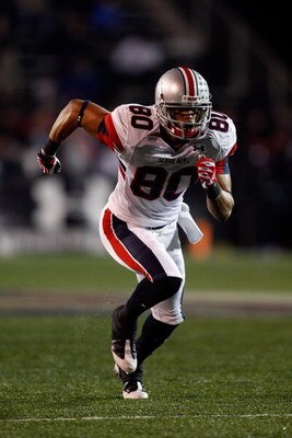 MOBILE, AL - JANUARY 24:  Brian Robiskie #80 of North Team runs against the South Team during the Under Armour Senior Bowl on January 24, 2009 at Ladd-Peebles Stadium in Mobile, Alabama.  (Photo by Chris Graythen/Getty Images for Under Armour)