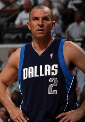 SAN ANTONIO - APRIL 20: Guard Jason Kidd #2 of the Dallas Mavericks during play against the San Antonio Spurs in Game Two of the Western Conference Quarterfinals during the 2009 NBA Playoffs at AT&T Center on April 20, 2009 in San Antonio, Texas. NOTE TO