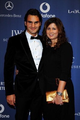 ST. PETERSBURG, RUSSIA - FEBRUARY 18: Roger Federer and girlfriend Mirka Vavrinec attend the Laureus World Sports Awards at the Mariinsky Concert Hall on February 18, 2008 in St.Petersburg, Russia.  (Photo by Pascal Le Segretain/Getty Images for Laureus)