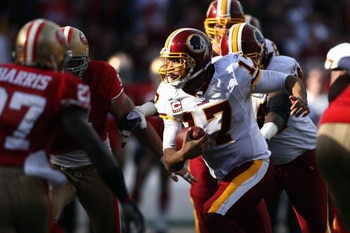 SAN FRANCISCO - DECEMBER 28:  Quarterback Jason Campbell #17 of the Washington Redskins runs the ball during the game against of the San Fransisco 49ers at Candlestick Park on December 28, 2008 in San Francisco, California. (Photo by: Jonathan Ferrey/Gett