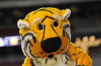 GLENDALE, AZ - MARCH 26:  The mascot of the Missouri Tigers performs during the game against the Memphis Tigers in the Sweet 16 of the NCAA Division I Men's Basketball Tournament at the University of Phoenix Stadium on March 26, 2009 in Glendale, Arizona.