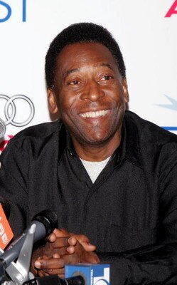 HOLLYWOOD - NOVEMBER 4: Football star Pele of Brazil speaks at the press conference for the film 'Pele Forever' at the AFI Fest presented by Audi at the ArcLight Theatre November 4, 2005 in Hollywood, California. (Photo by Kevin Winter/Getty Images for AF