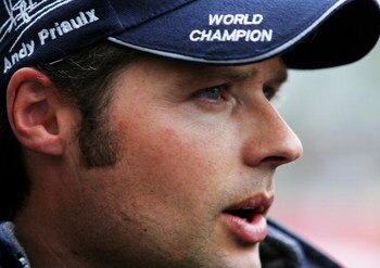 LONGFIELD, UNITED KINGDOM - MAY 20:  Andy Priaulx of Great Britain and BMW Team UK talks to the media after qualifying for the FIA World Touring Car Championship on May 20, 2006 at Brands Htach, England.  (Photo by Bryn Lennon/Getty Images)