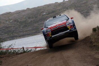 CORDOBA, ARGENTINA - APRIL 24:  Sebastien Loeb of France and Daniel Elena of Monaco in action in the Citroen C 4 Total during LEG 1 of the WRC Argentina Rally on April 24  in Cordoba, Argentina  (Photo by Massimo Bettiol/Getty Images)