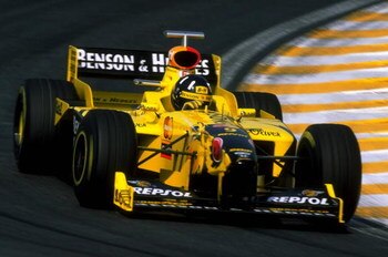 28 Mar 1998:  Jordan driver, Damon Hill of Great Britain and the Honda/Mugen team in action during the 1998 Brazilian Grand Prix held at Interlagos in Sao Paulo, Brazil.  \ Mandatory Credit: Pascal Rondeau /Allsport