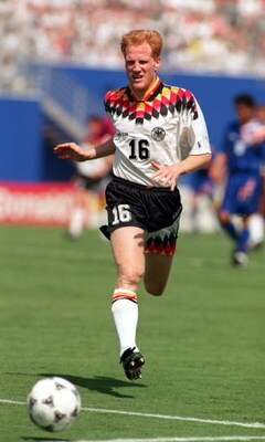 27 JUN 1994:  MATTHIAS SAMMER OF GERMANY IN ACTION DURING THE 1994 WORLD CUP MATCH GERMANY V SOUTH KOREA AT THE COTTON BOWL IN DALLAS, TEXAS. Mandatory Credit: Simon Bruty/ALLSPORT
