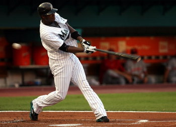 MIAMI - JUNE 07:  Hanley Ramirez #2 of the Florida Marlins strikes out in the second inning against theCincinnati Reds at Dolphin Stadium June 7, 2008 in Miami, Florida.  (Photo by Marc Serota/Getty Images)