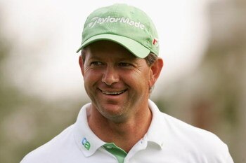VIRGINIA WATER, UNITED KINGDOM - SEPTEMBER 13: Retief Goosen of South Africa smiles during the Pro-Am event prior to the HSBC World Matchplay Championship at The Wentworth Club on September 13, 2006 in Virginia Water, England. (Photo by Andrew Redington/G