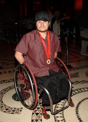 NEW YORK - NOVEMBER 12: Paralympic wheelchair rugby team gold medalist Nick Springer attends an event honoring Ben Stiller hosted by the Museum of the Moving Image at Cipriani 42nd Street November 12, 2008 in New York City.  (Photo by Stephen Lovekin/Gett
