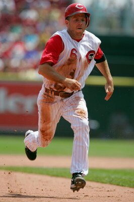 CINCINNATI, OH - JULY 21:  Infielder Ryan Freel #6 of the Cincinnati Reds runs on the field during the game against the Chicago Cubs on July 21, 2005 at Great American Ballpark in Cincinnati, Ohio. The Reds won 9-6. (Photo by Andy Lyons/Getty Images)