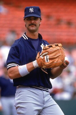 OAKLAND, CA - 1990:  Don Mattingly #23 of the New York Yankees looks on as he stand on the field during practice prior to a 1990 season game against the Oakland Athletics at Oakland-Alameda County Coliseum in Oakland, California. (Photo by Otto Greule Jr/