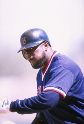 5 Mar 1998:  Infielder Mo Vaughn of the Boston Red Sox in action during a spring training game against the Cleveland Indians at the Chain of Lakes Park in Winter Haven, Florida. The Red Sox defeated the Indians 10-9. Mandatory Credit: Craig Melvin  /Allsp