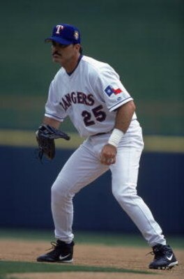 3 Apr 2001:  Rafael Palmeiro #25 of the Texas Rangers moves to get the ball during the game against the Anaheim Angels at The Ballpark in Arlington, Texas.  The Rangers defeated the Angels 3-2.Mandatory Credit: Scott Halleran  /Allsport