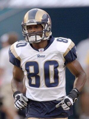 St. Louis Rams  wide receiver Isaac Bruce against the Miami Dolphins August 31, 2006 in Miami.  The Dolphins won the week four pre-season game 29 - 9.  (Photo by Al Messerschmidt/Getty Images)