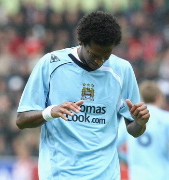 HERNING, DENMARK - AUGUST 28: Jo of Manchester looks dejected during the UEFA Cup second qualifying round second leg match between Midtjylland and Manchester City at the SAS Arena on August 28, 2008 in Herning, Denmark. (Photo by Martin Rose/Getty Images)