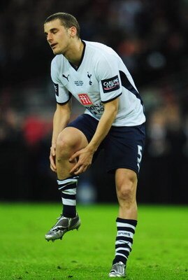 LONDON - MARCH 01:   David Bentley of Tottenham Hotspur reacts as he misses a penalty in the shoot out during the Carling Cup Final match between Manchester United and Tottenham Hotspur at Wembley Stadium on March 1, 2009 in London, England.  (Photo by Mi