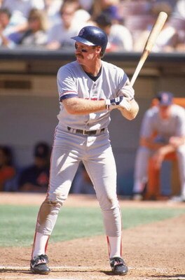ANAHEIM, CA - 1991:  Wade Boggs #26 of the Boston Red Sox bats during an MLB game against the California Angels circa 1991 at Anaheim Stadium in Anaheim, California. (Photo by Ken Levine/Getty Images)