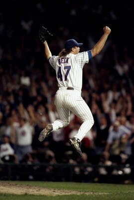 28 Sep 1998:  Pitcher Rod Beck #47 of the Chicago Cubs in action during a playoff game against the San Francisco Giants to determine the National League Wild Card winner at Wrigley Field in Chicago, Illinois. The Cubs defeated the Giants 5-3. Mandatory Cr