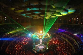 LONDON - JULY 13:  General View of the Albert Hall during the Ultimate Fighting Championship, 'Brawl in the Royal Albert Hall', in the Royal Albert Hall London, England on July 13, 2002. (Photo by Mike Hewitt / Getty Images)