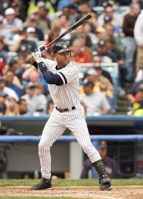 NEW YORK - APRIL 29: Derek Jeter #2 of the New York Yankees stands ready at bat against the Boston Red Sox at Yankee Stadium on April 29, 2007 in the Bronx borough of New York City. (Photo by Nick Laham/Getty Images)