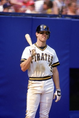 PITTSBURGH - 1990:  Jay Bell #3 of the Pittsburgh Pirates looks on as he waits to bat during a 1990 MLB season game at Three Rivers Stadium in Pittsburgh, Pennsylvania. (Photo by Rick Stewart/Getty Images)