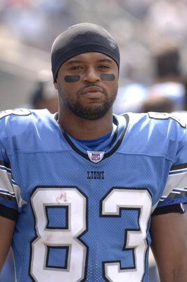 Detroit Lions wide receiver Az-Zahir Hakim during a game between the Chicago Bears and Detroit Lions at Soldier Field in Chicago, Illinois on September 17, 2006.  The Bears won 34 - 7.  (Photo by Al Messerschmidt/Getty Images)