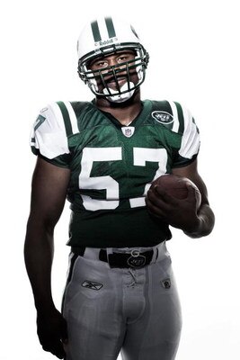 NEW YORK - APRIL 20:  (EDITORS NOTE: IMAGES HAVE BEEN DIGITALLY MANIPULATED) Bart Scott of the New York Jets poses for a portrait on April 20, 2009 in New York, New York.  (Photo by Chris McGrath/Getty Images)