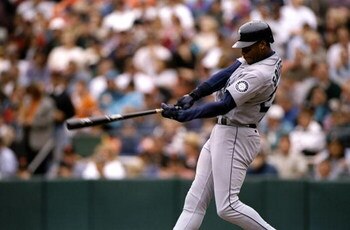10 Jun 1998:  Ken Griffey Jr. #24 of the Seattle Mariners in action during a game against the San Francisco Giants at 3 Com Park in San Francisco, California. The Mariners defeated the Giants 4-1. Mandatory Credit: Otto Greule Jr.  /Allsport