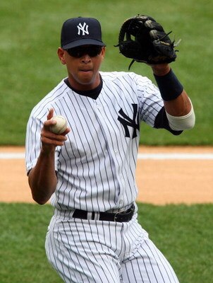 NEW YORK - MAY 17:  Alex Rodriguez #13 of the New York Yankees warms up prior to playing the Minnesota Twins on May 17, 2009 at Yankee Stadium in the Bronx borough of New York City. The Yankees defeated the Twins 3-2 in ten innings.  (Photo by Jim McIsaac