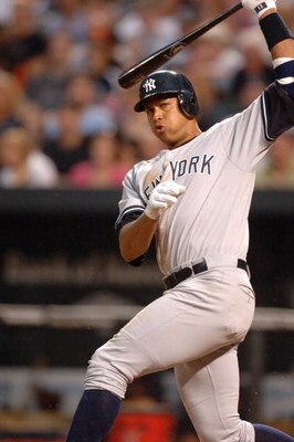 BALTIMORE, MD - MAY 8:  Alex Rodriguez #13 of the New York Yankees takes a swing against the Baltimore Orioles on May 8, 2009 at Camden Yards in Baltimore, Maryland.  (Photo by Mitchell Layton/Getty Images)