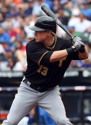 NEW YORK - MAY 09:  Nate McLouth #13 of the Pittsburgh Pirates bats against the New York Mets on May 9, 2009 at Citi Field in the Flushing neighborhood of the Queens borough of New York City. The Mets defeated the Pirates 10-1.  (Photo by Jim McIsaac/Gett