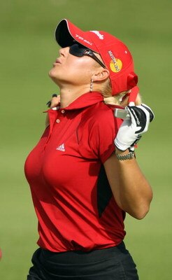 SINGAPORE - MARCH 06:  Natalie Gulbis of the USA on the par four 2nd hold during the second round of HSBC Women's Champions at the Tanah Merah Country Club on March 6, 2009 in Singapore.  (Photo by Ross Kinnaird/Getty Images)