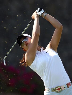 MORELIA, MEXICO- APRIL 24:  Michelle Wie tees off the 6th hole during the second round of the Corona Championship at the Tres Marias Residential Golf Club on April 24, 2009 in Morelia, Michoacan, Mexico. (Photo by Donald Miralle/Getty Images)