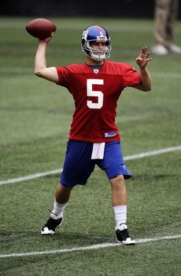EAST RUTHERFORD, NJ - MAY 09:  Rhett Bomar #5 of the New York Giants works out at rookie camp on May 9, 2009 in East Rutherford, New Jersey.  (Photo by Jeff Zelevansky/Getty Images)