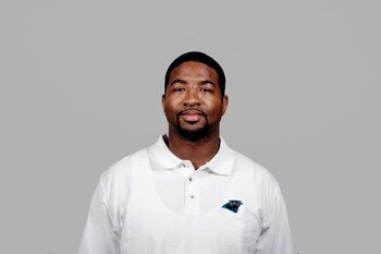 CHARLOTTE, NC - 2008:  Sam Mills III of the Carolina Panthers poses for his 2008 NFL headshot at photo day in Charlotte, North Carolina.  (Photo by Getty Images)